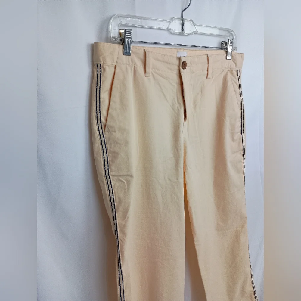 GAP Girlfriend Chinos Midrise Yellow Cream Blue‎ Stripe (#1,348)